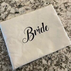 Bride canvas pouch bag purse clutch packing cube canvas